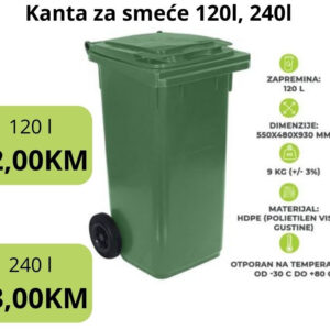 Kanta za smeće na točkovima 120l 240l