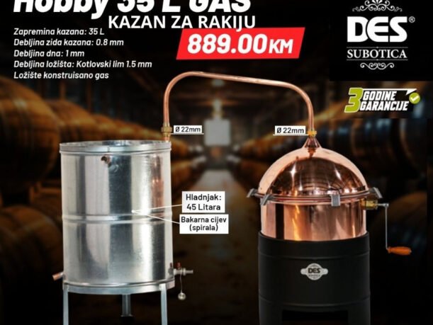 Kazan za rakiju HOBBY 35 L GAS Subotica