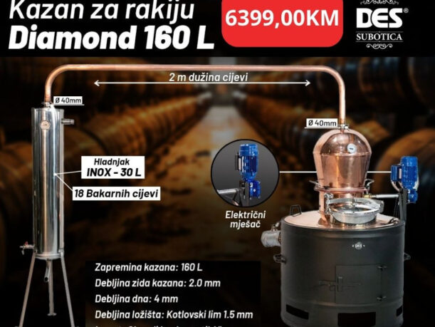 Kazan za rakiju DIAMOND 160l Subotica